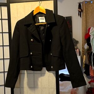 Zara black coat size xs